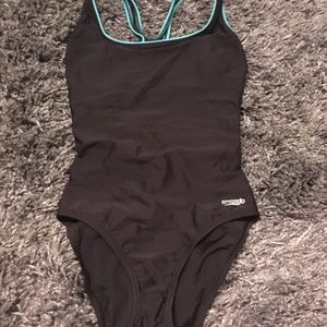 Speedo brand black and blue swimsuit size 6